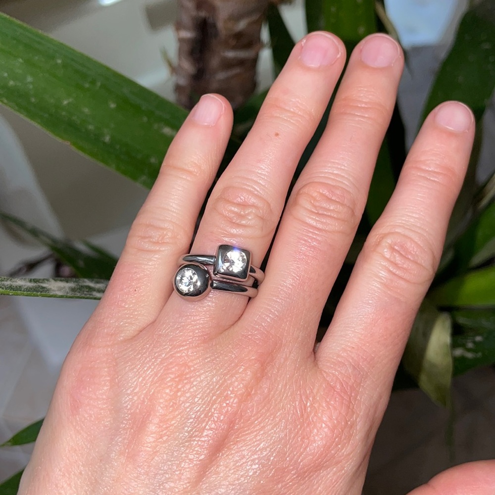 Coach dual Silver rings size 7